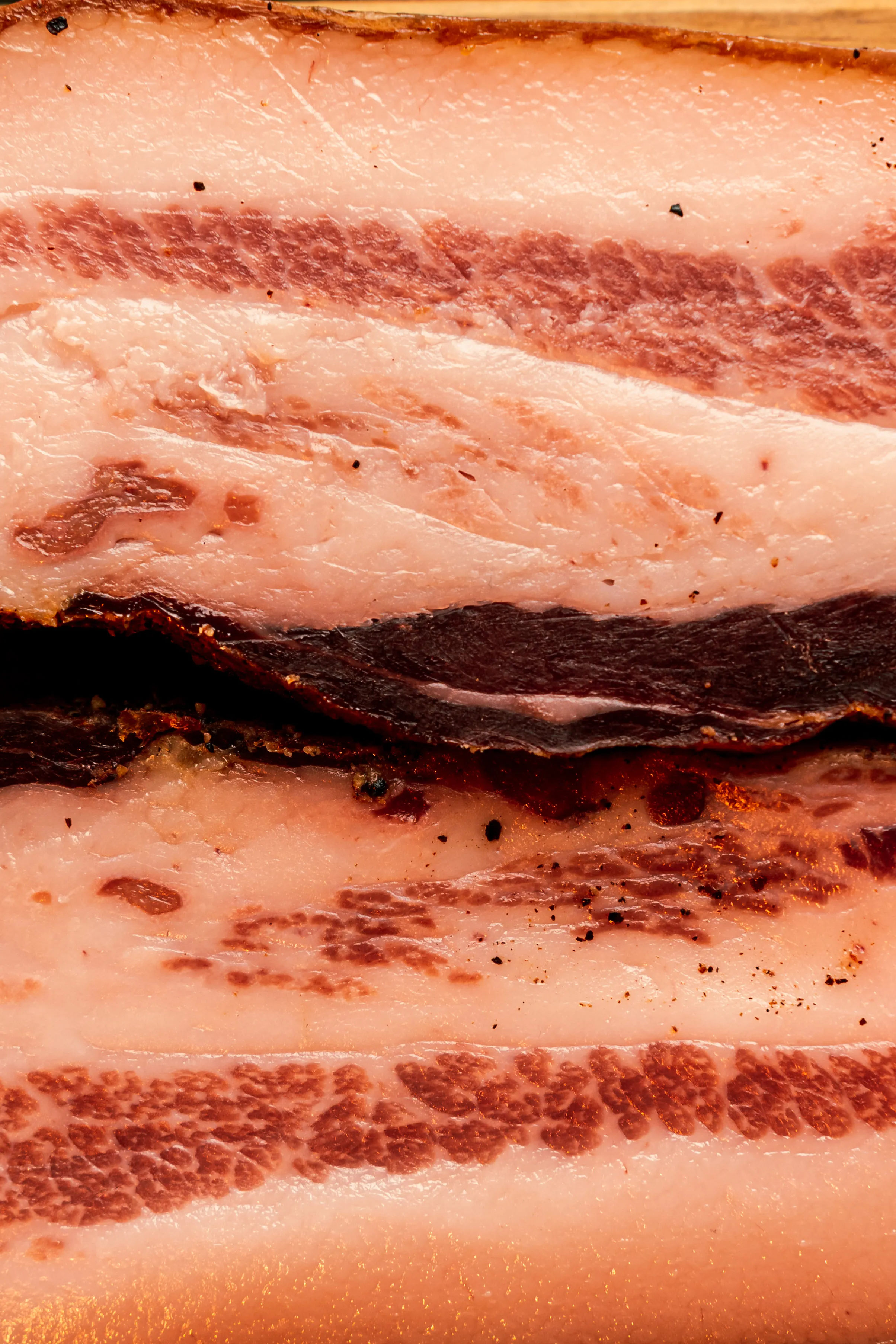 Foto aproximada de bacon.